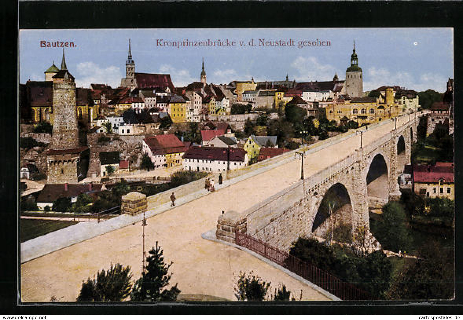 AK Bautzen, Kronprinzenbrücke V. D. Neustadt Gesehen  - Bautzen