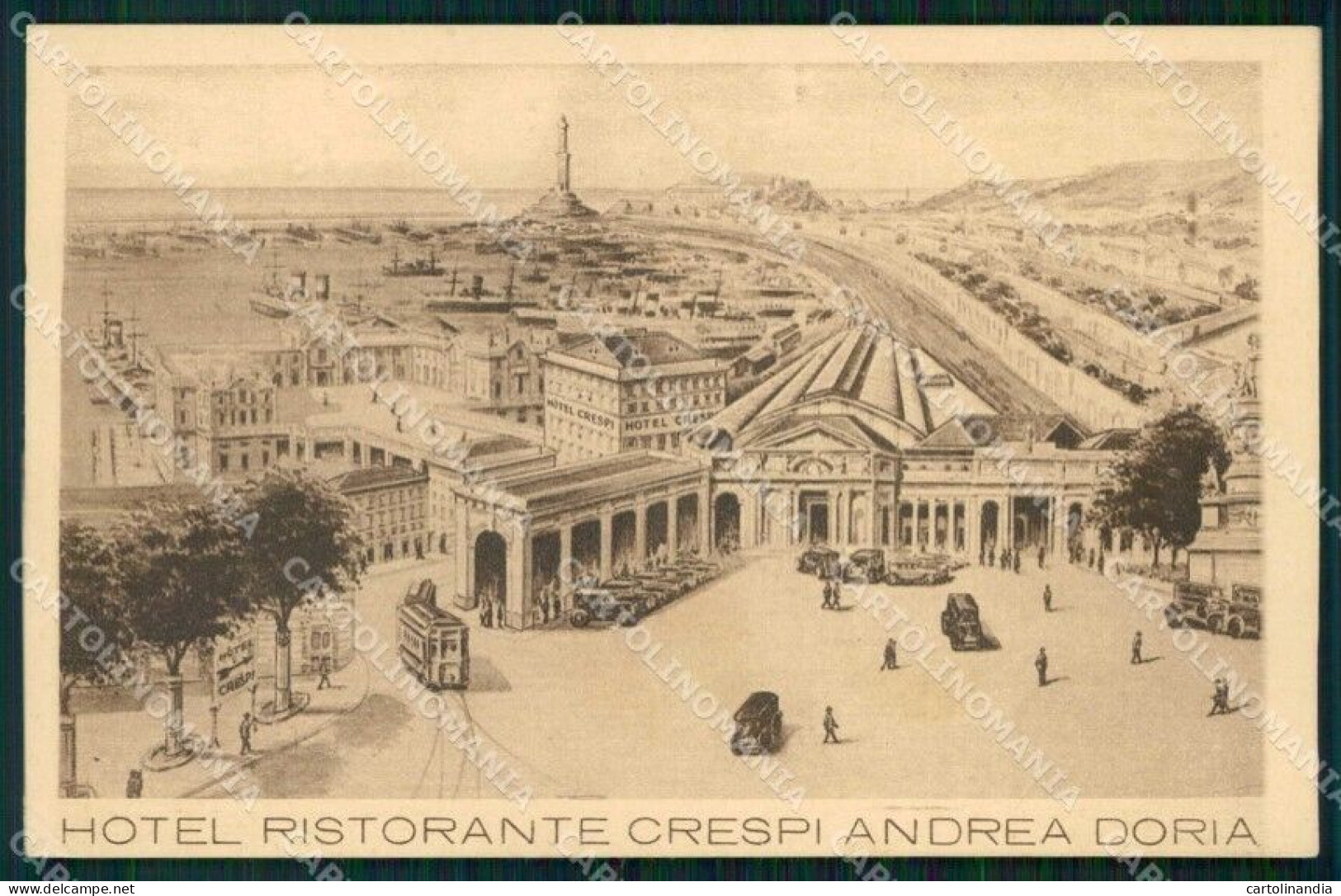 Genova Città Hotel Ristorante Crespi Andrea Doria Tram Cartolina RB8105 - Genova (Genoa)