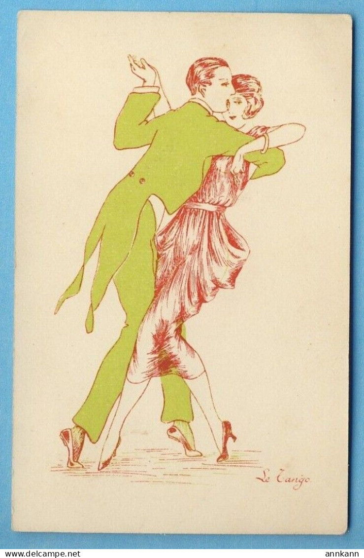 DANCE - ART DECO - Couple - Woman & Man Dancing The Tango - Danse