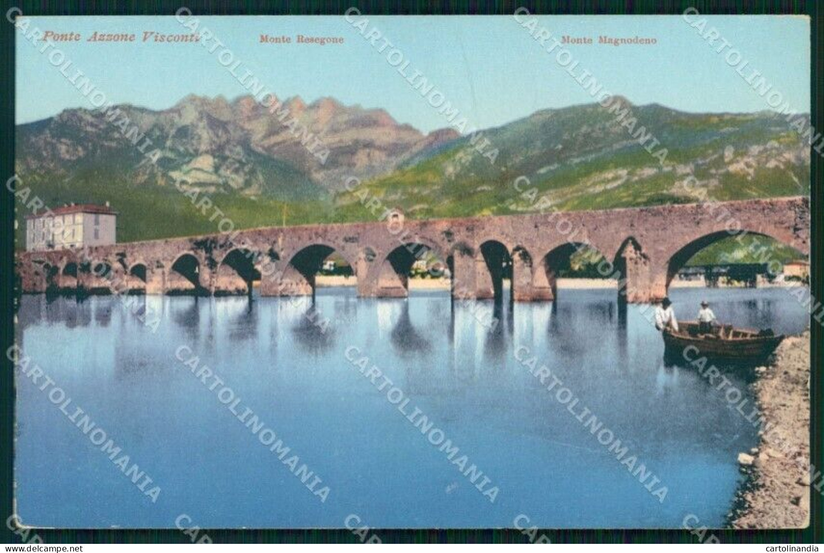 Lecco Città Ponte Azzone Visconti Monte Resegone E Magnodeno Cartolina RB8562 - Lecco