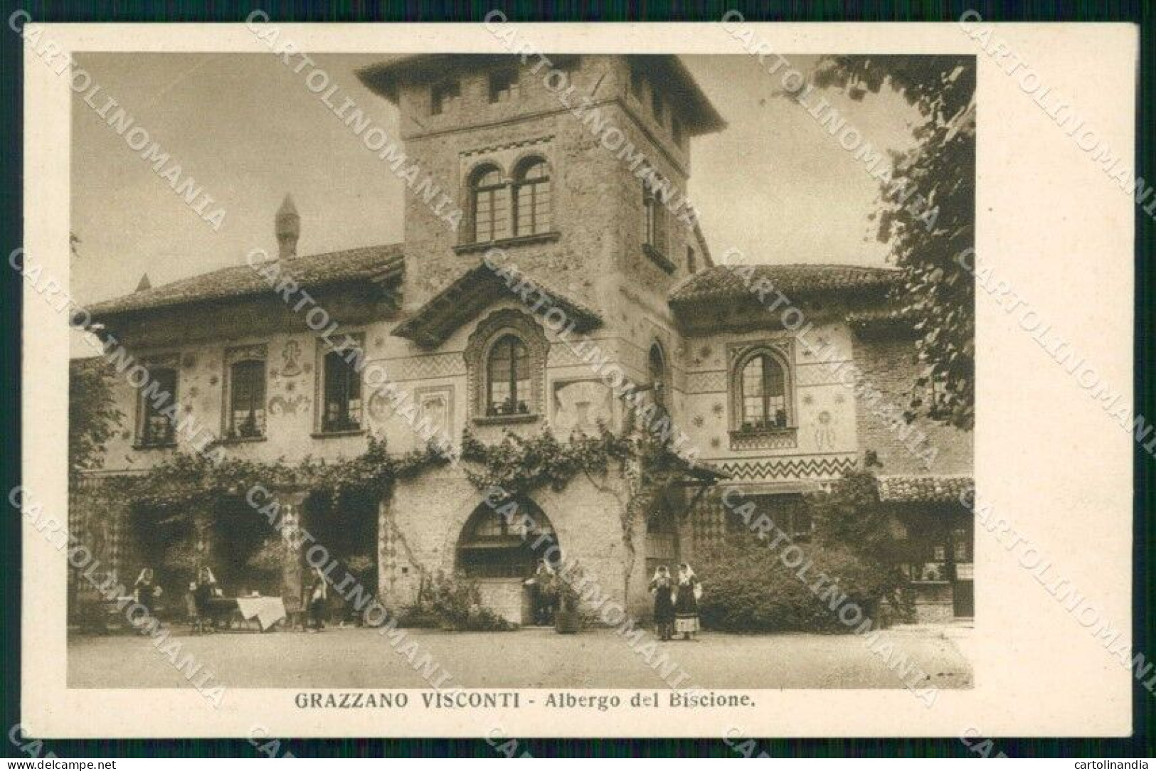 Piacenza Grazzano Visconti Albergo Del Biscione Cartolina RB8356 - Piacenza