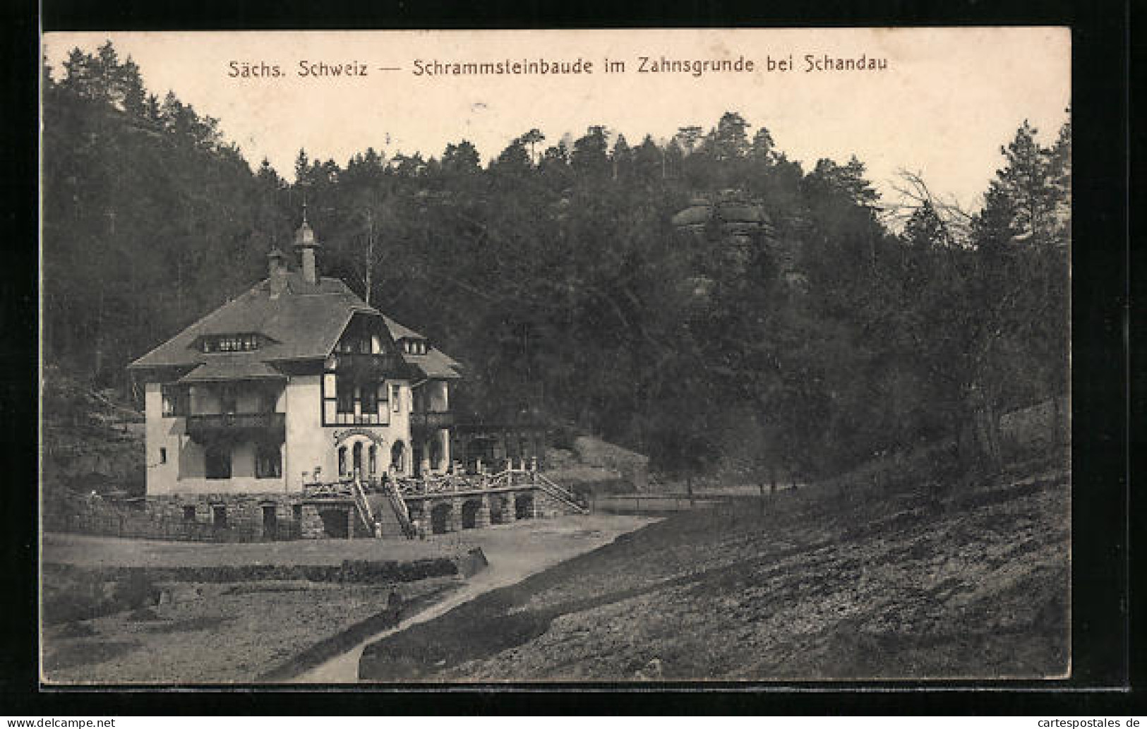 AK Schandau /Sächs. Schweiz, Schrammsteinbaude Im Zahnsgrunde  - Bad Schandau