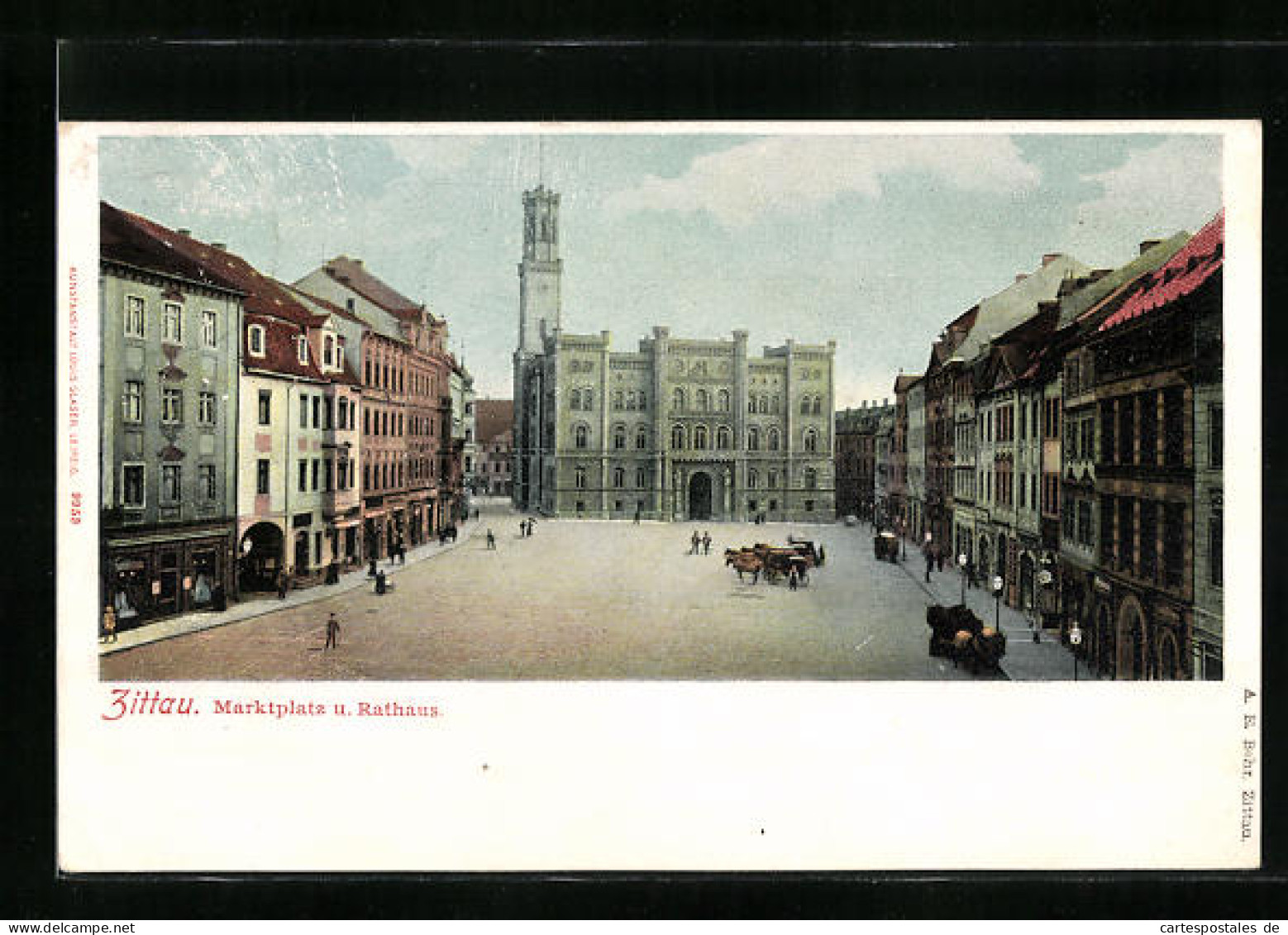 AK Zittau, Marktplatz Und Rathaus  - Zittau