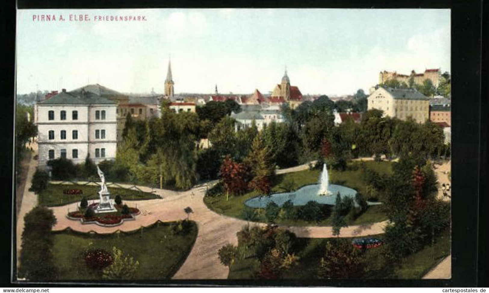 AK Pirna /Elbe, Friedenspark Aus Der Vogelschau  - Pirna