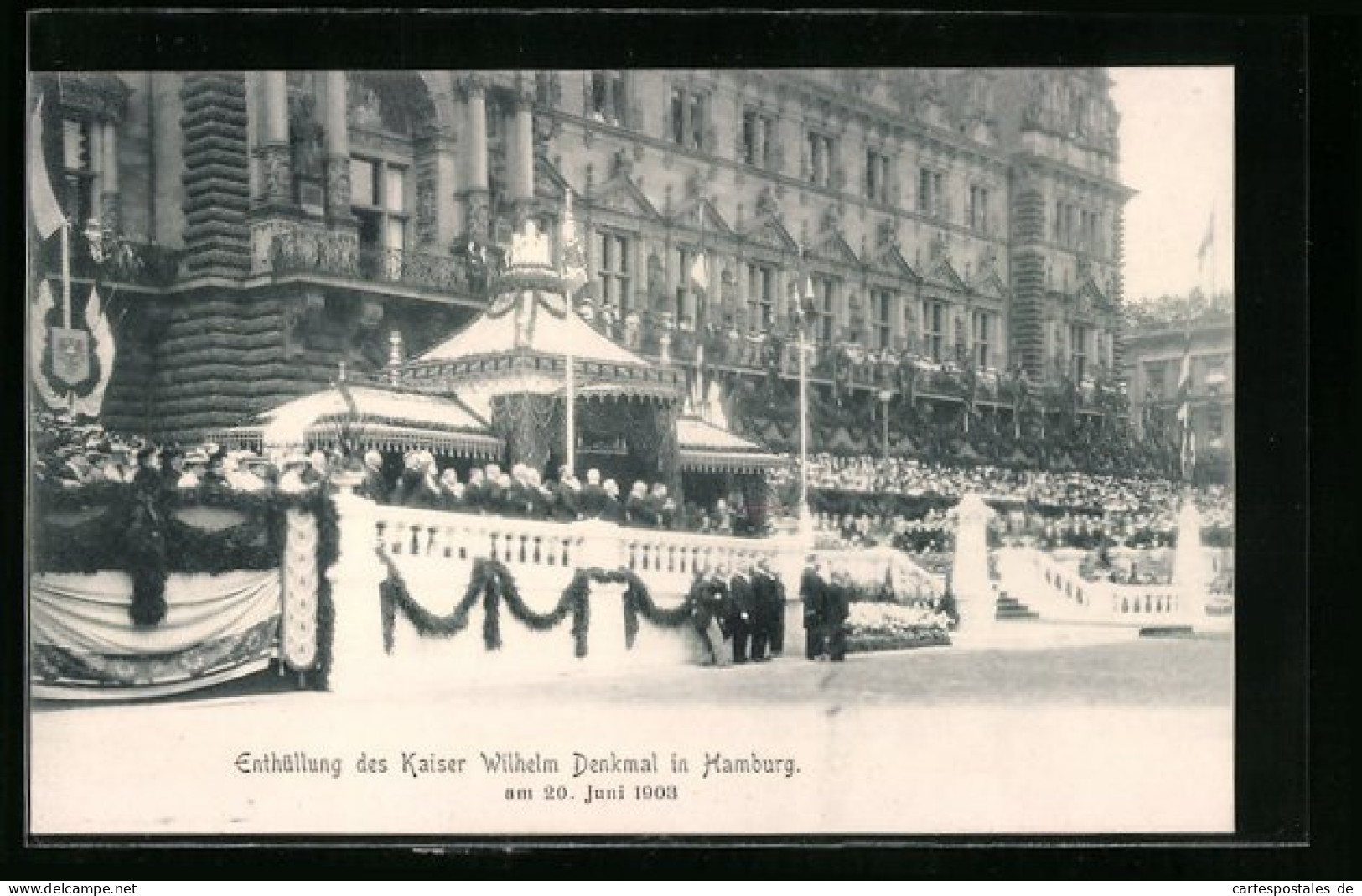 AK Hamburg, Enthüllung Des Kaiser Wilhelm Denkmal Am Rathausmarkt 1903  - Mitte