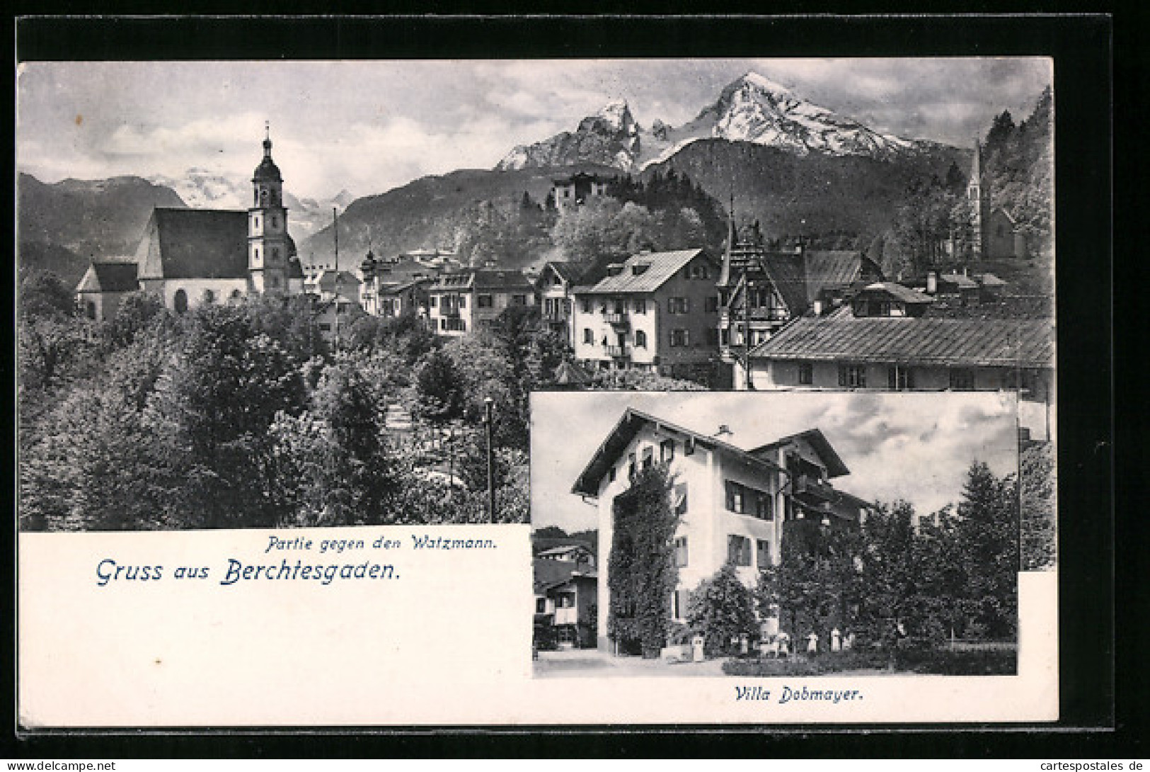 AK Berchtesgaden, Villa Dobmayer, Partie Gegen Den Watzmann  - Berchtesgaden