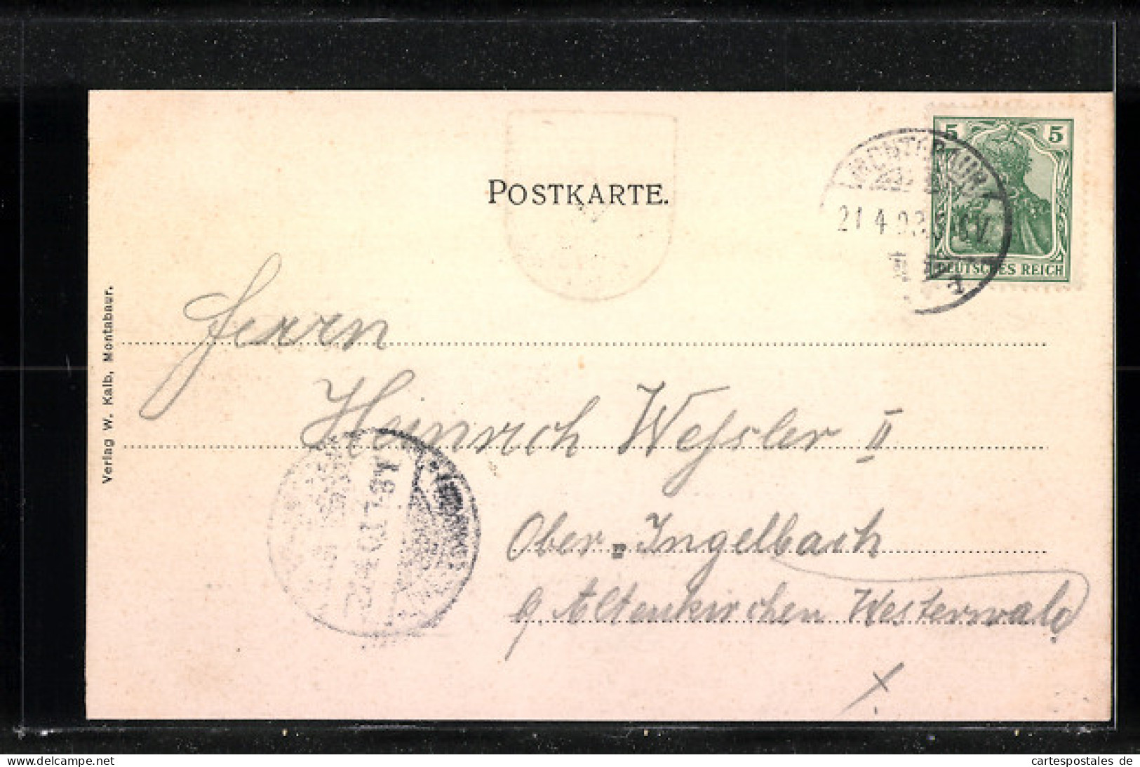 AK Montabaur, Kaiser Wilhelm Gymnasium, Wappen, Passepartout  - Montabaur