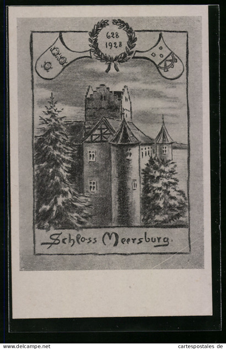 Künstler-AK Meersburg A. Bodensee, Jubiläumskarte Zur 1300 Jahrfeier, Schloss  - Meersburg