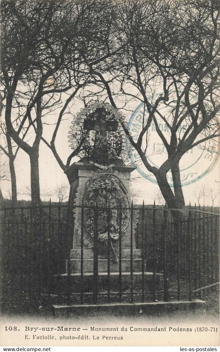 94 BRY SUR MARNE LE MONUMENT DE PODENAS - Bry Sur Marne