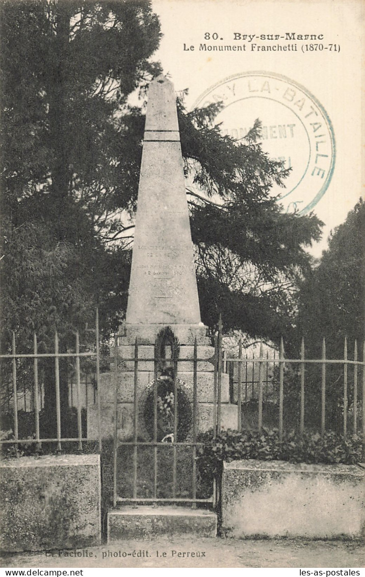 94 BRY SUR MARNE LE MONUMENT FRANCHETTI - Bry Sur Marne