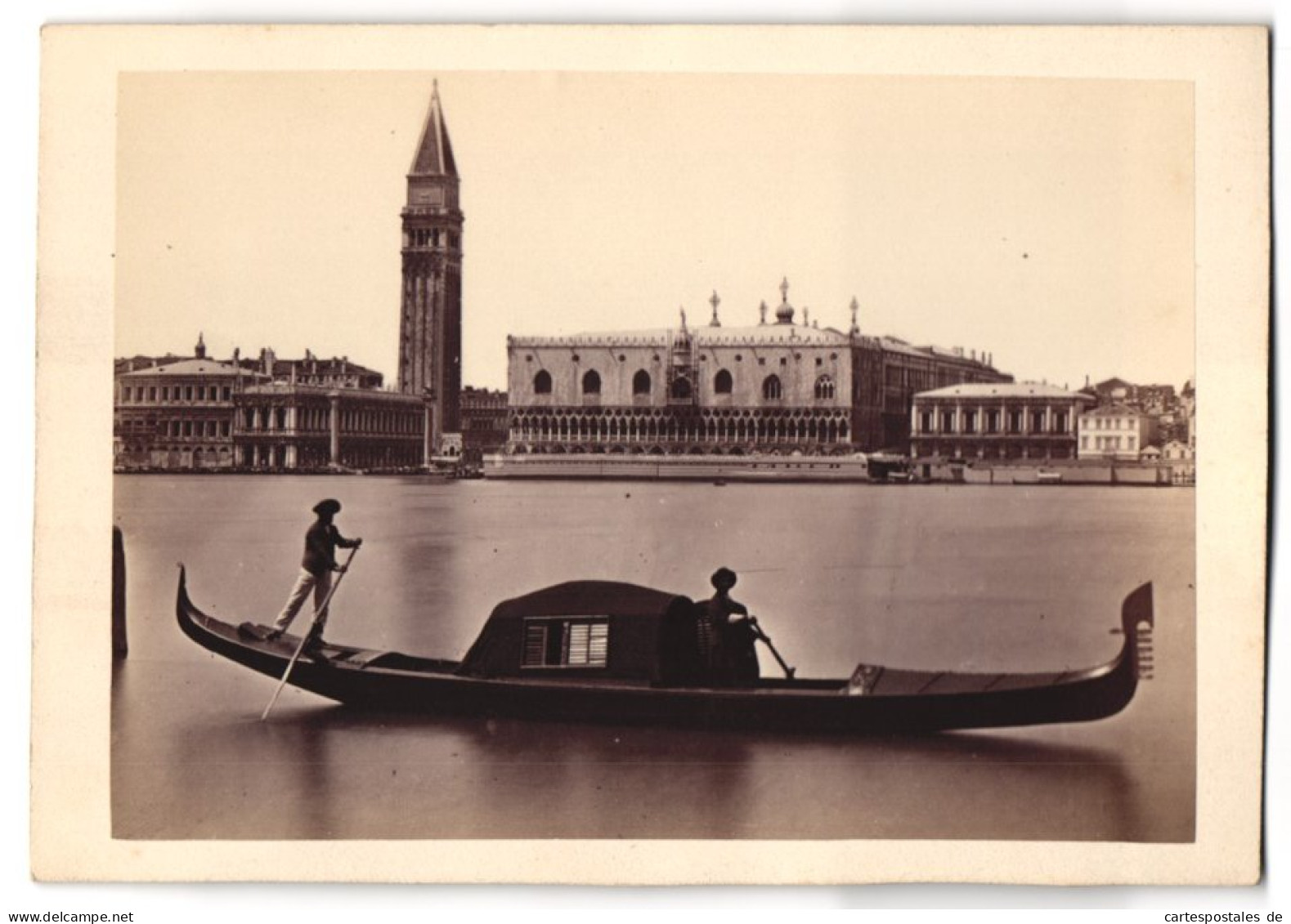 Foto Unbekannter Fotograf, Ansicht Venedig, Panorama Con La Gondola, Gondolieri  - Plaatsen