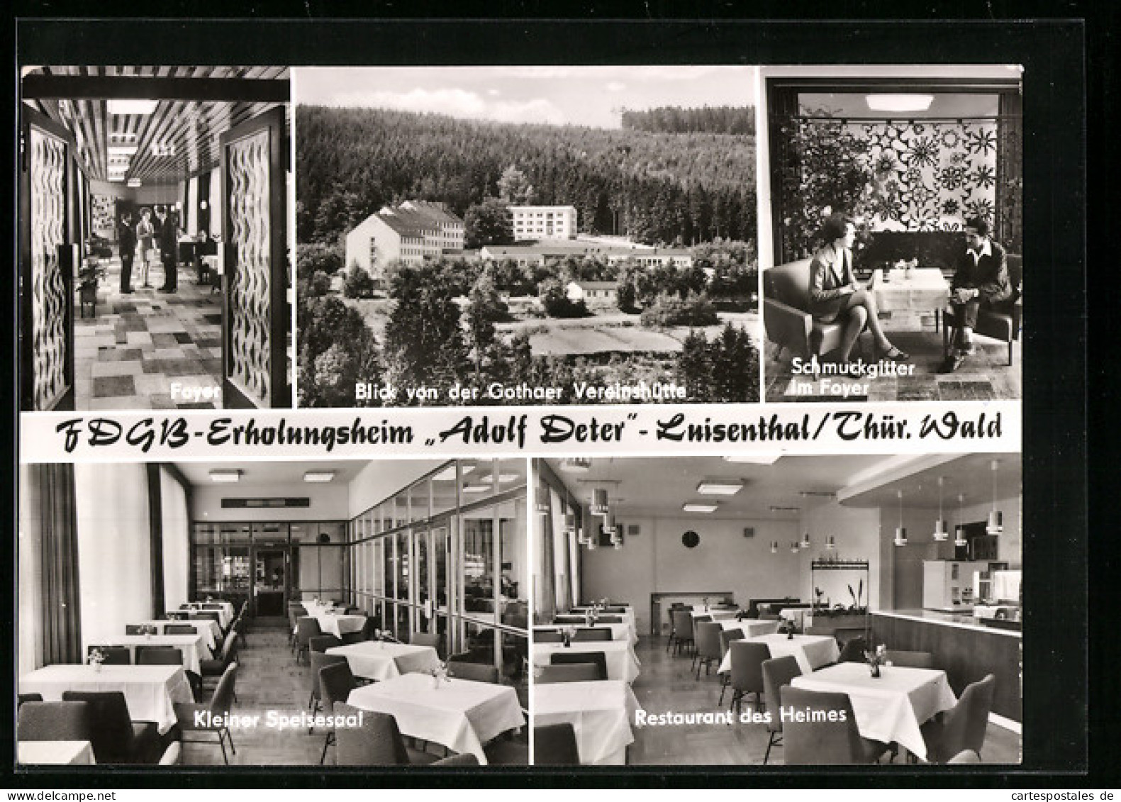 AK Luisenthal /Thür. Wald, Blick Von Der Gothaer Vereinshütte, Innenansichten Restaurant Des Heimes & Kleiner Spiese  - Gotha