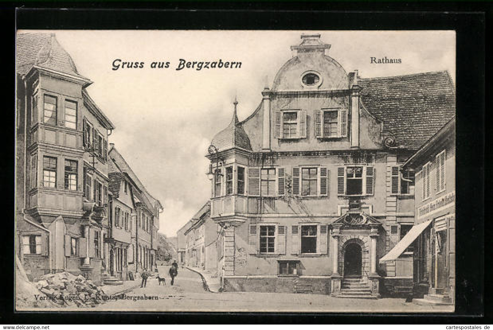 AK Bergzabern, Ortspartie Mit Rathaus  - Bad Bergzabern
