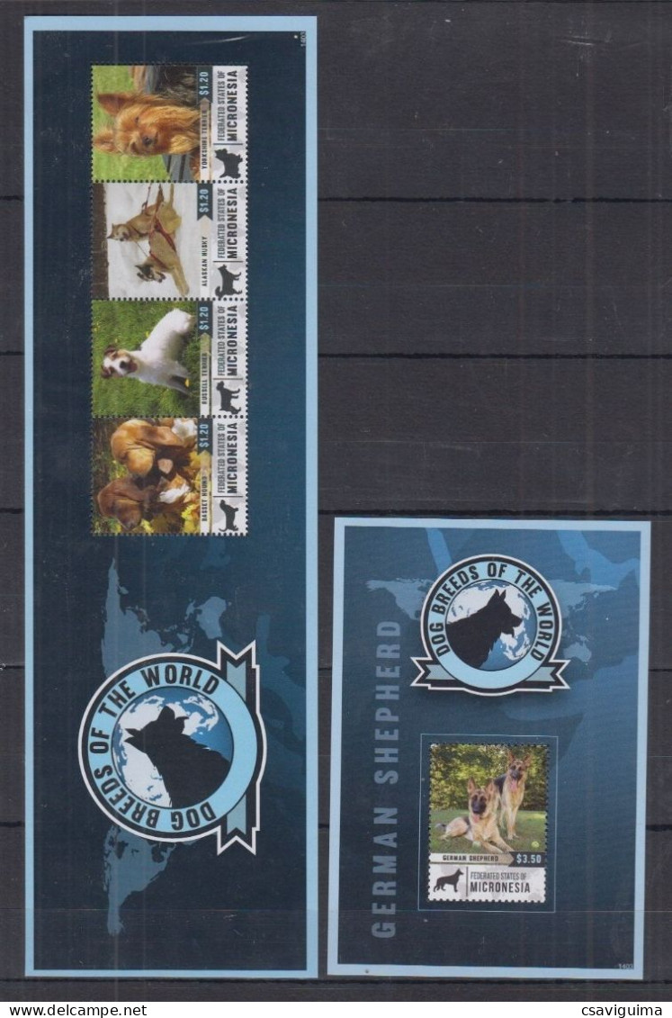 Micronesia - 2014 - Dogs - Yv 2085/88 + Bf 241 - Chiens