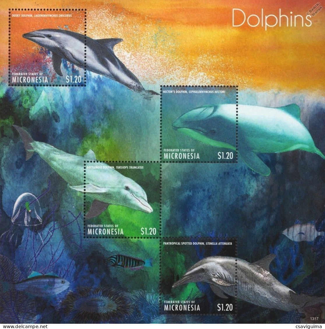 Micronesia - 2013 - Dolphins - Yv 2034/37 - Delfine