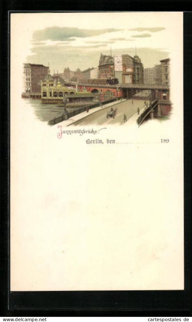 Lithographie Berlin, Partie An Der Jannowitzbrücke  - Mitte