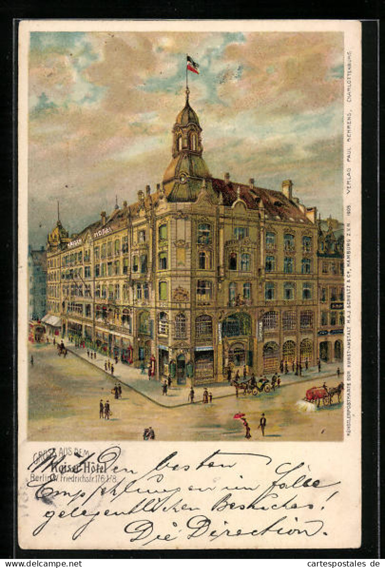 Lithographie Berlin, Kaiser-Hotel, Friedrichstr. 176-178  - Mitte