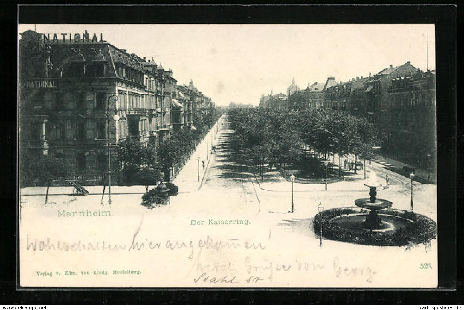 AK Mannheim, Der Kaiserring, Springbrunnen  - Mannheim