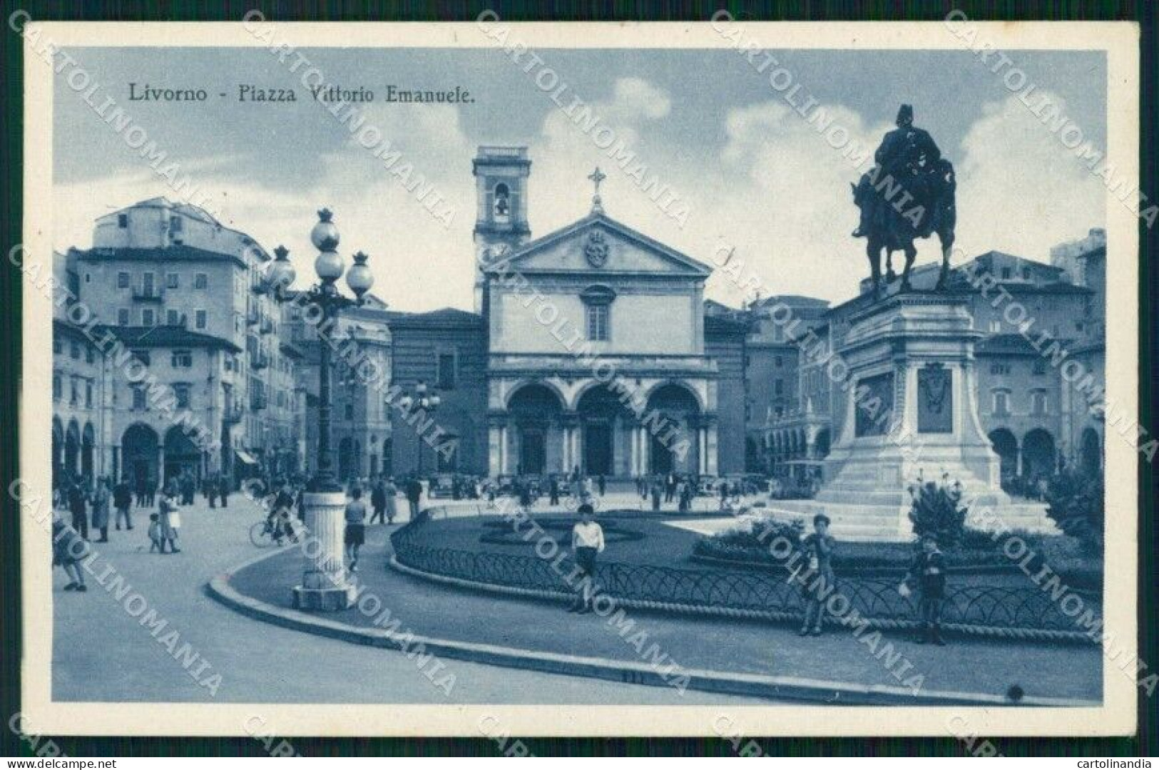 Livorno Città Piazza Vittorio Emanuele Cartolina RB8492 - Livorno