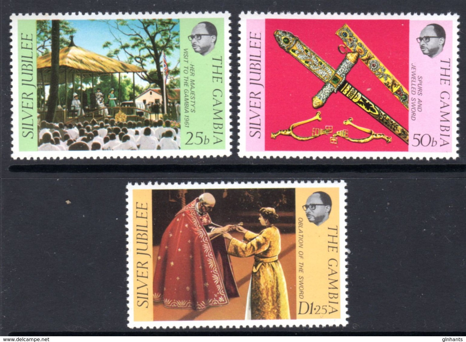 GAMBIA - 1977 SILVER JUBILEE SET (3V) FINE MNH ** SG 365-367 - Gambie (1965-...)