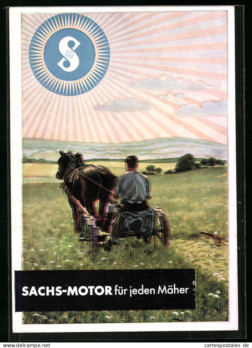 AK Sachs-Motor Für Jeden Mäher, Reklame  - Werbepostkarten