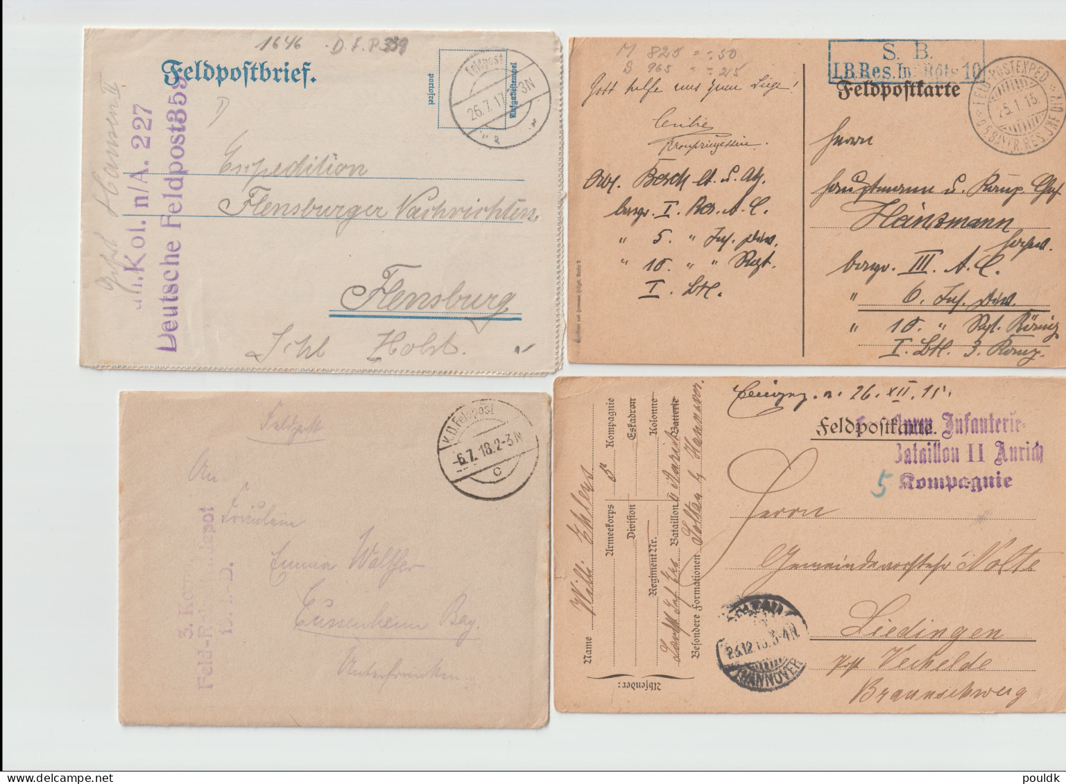 10 Feldpost Covers/cards From World War 1. Postal Weight Approx 99 Gramms. Please Read Sales Conditions Under - Militares