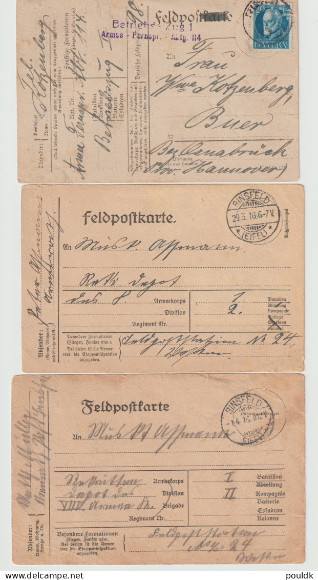 10 Feldpost Covers/cards From World War 1. Postal Weight Approx 99 Gramms. Please Read Sales Conditions Under - Militares