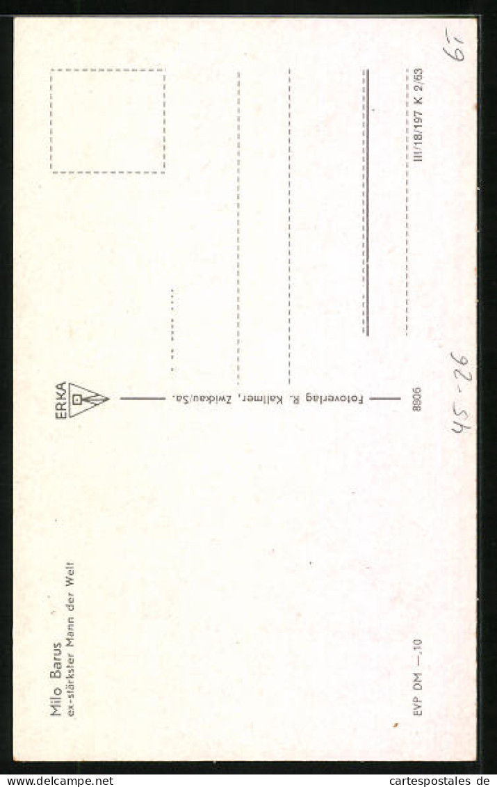 AK Milo Barus Hebt Fünf Männer, Ex-stärkster Mann Der Welt  - Autres & Non Classés