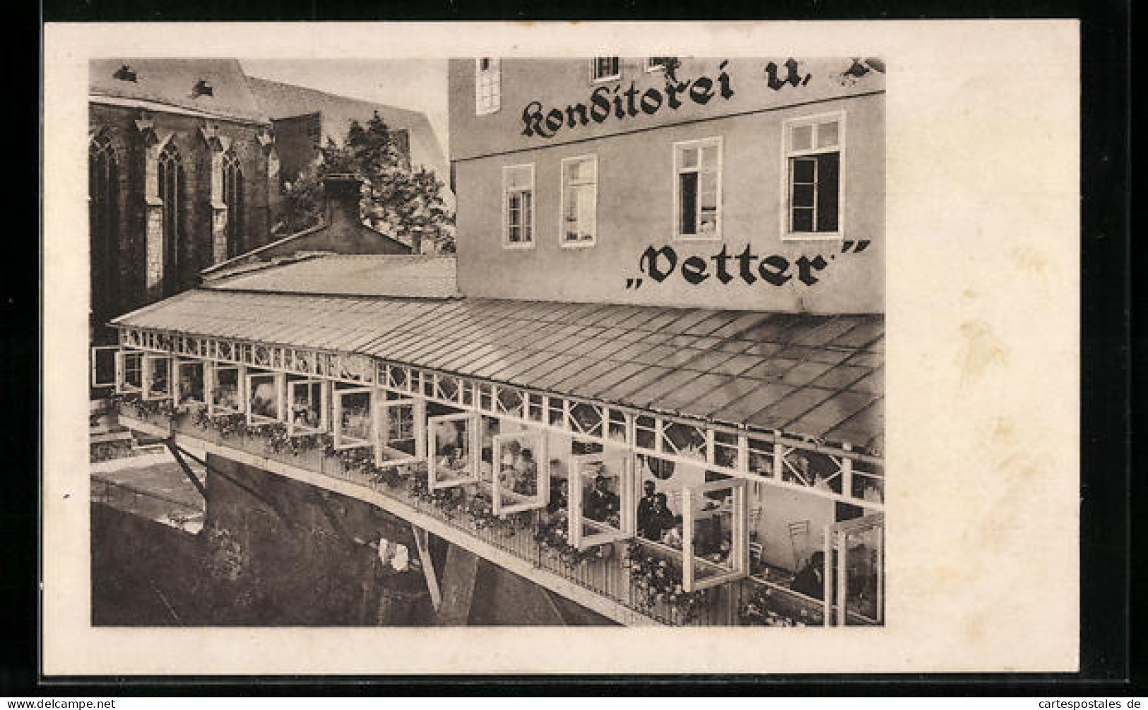 AK Marburg, Konditorei-Cafe Vetters, Terrasse Mit Gästen  - Marburg