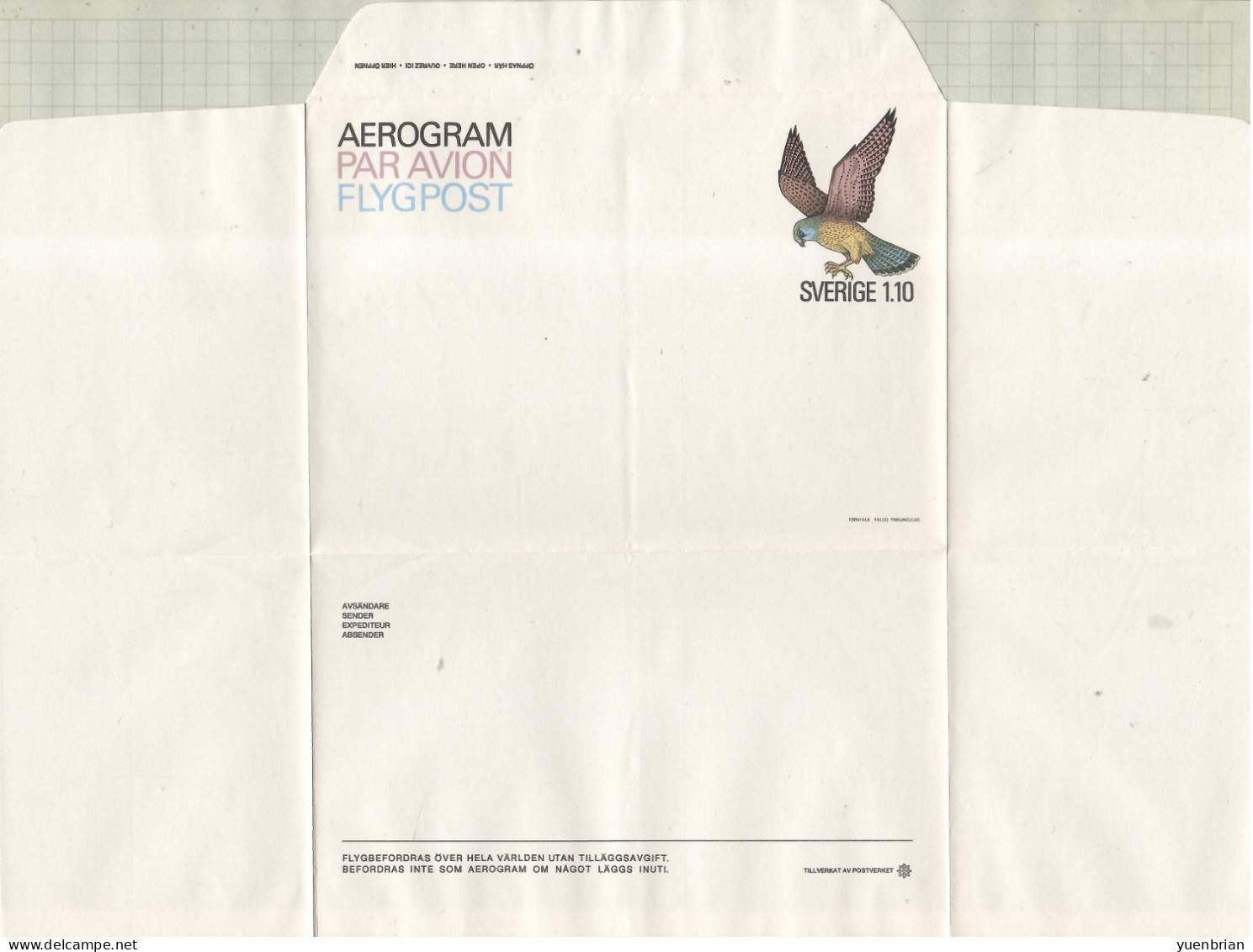 Sweden, Postal Stationery, Aerogram, Eagle, MNH** - Eagles & Birds Of Prey