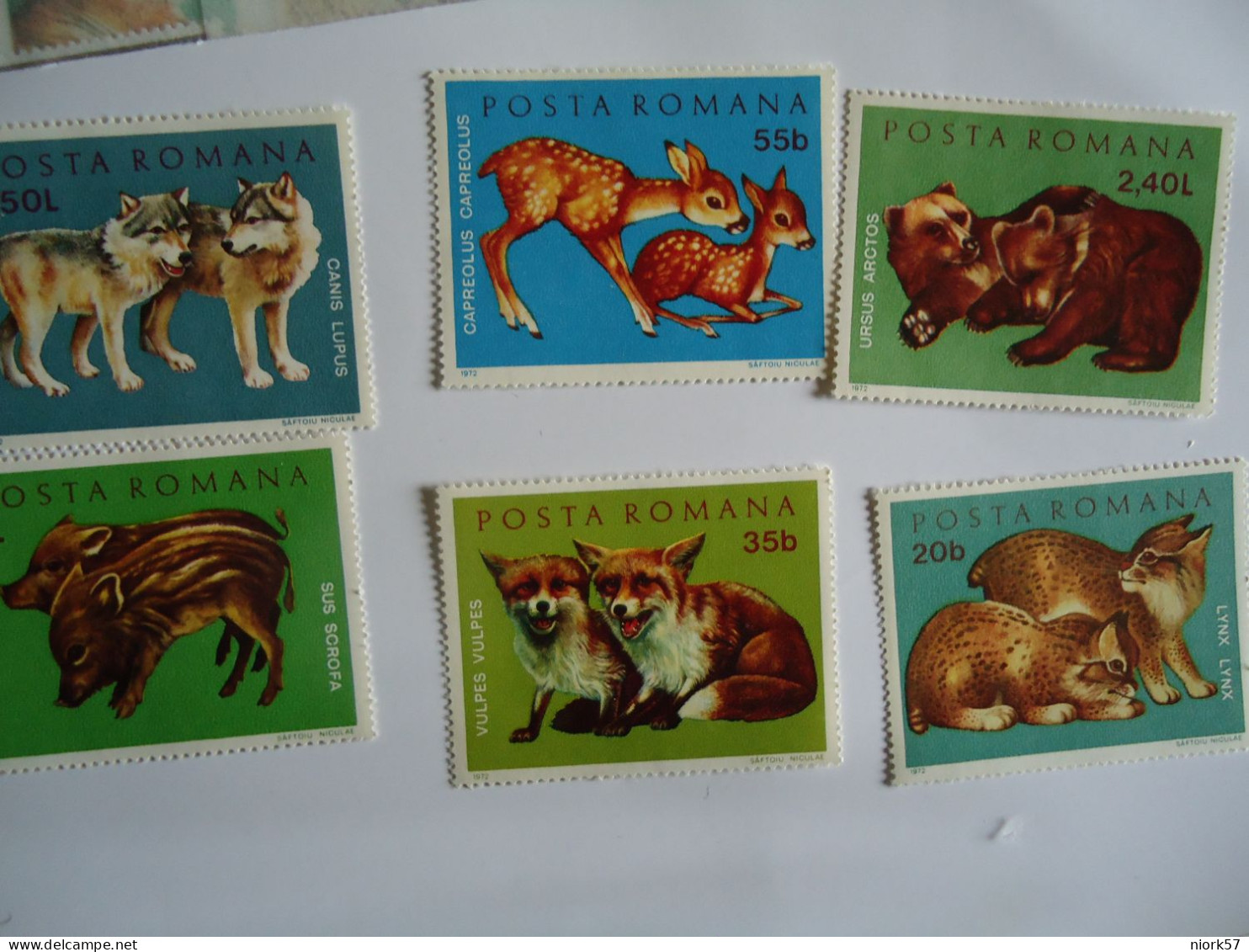 ROMANIA MNH    6 STAMPS  ANIMALS 1972 - Sonstige & Ohne Zuordnung