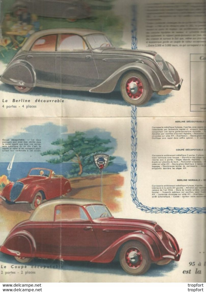 PY / Dépliant ORIGINAL Publicitaire 1939 PEUGEOT 202 Automobile VOITURE - Advertising