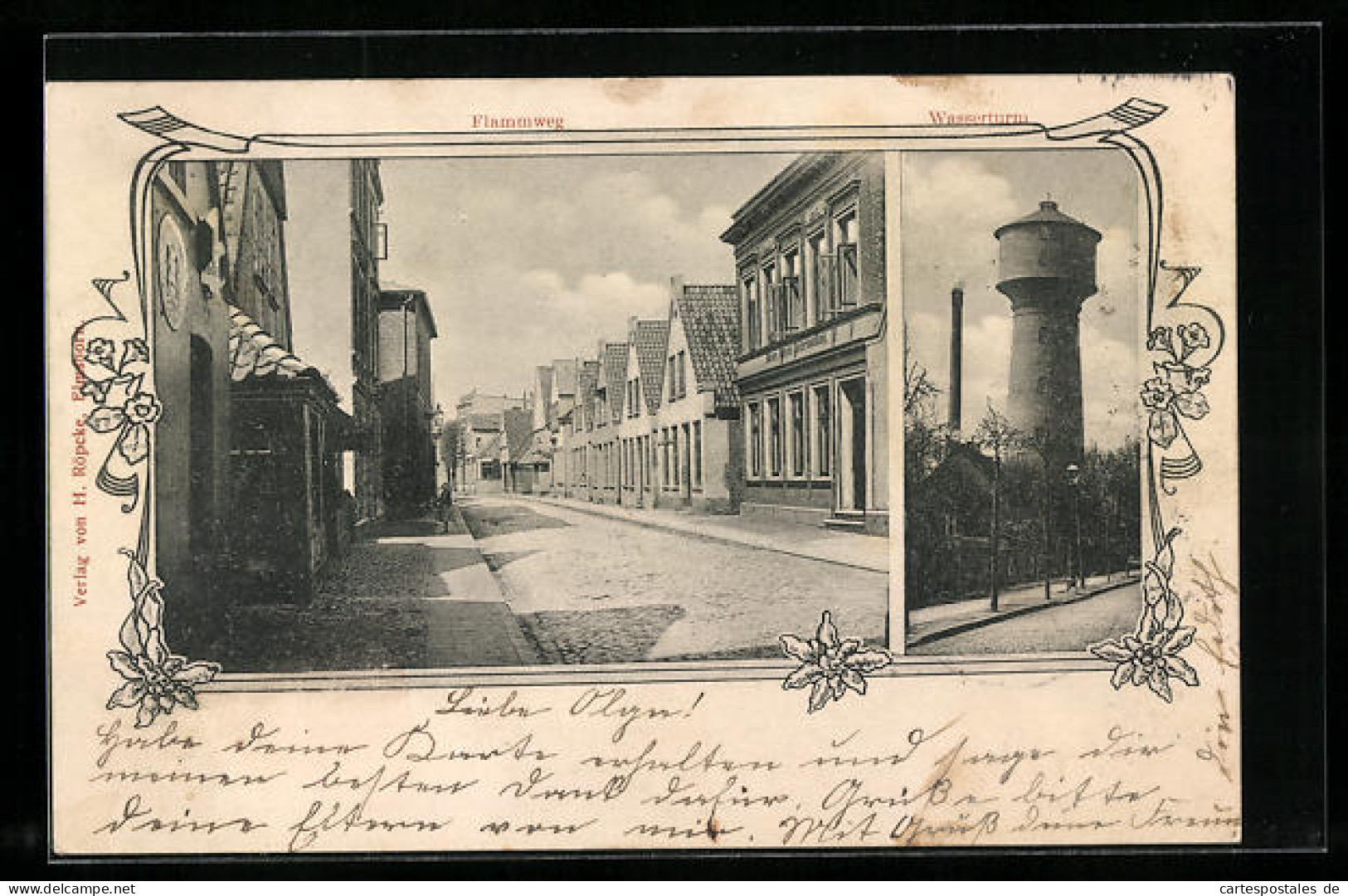 AK Elmshorn, Flammweg, Wasserturm  - Elmshorn