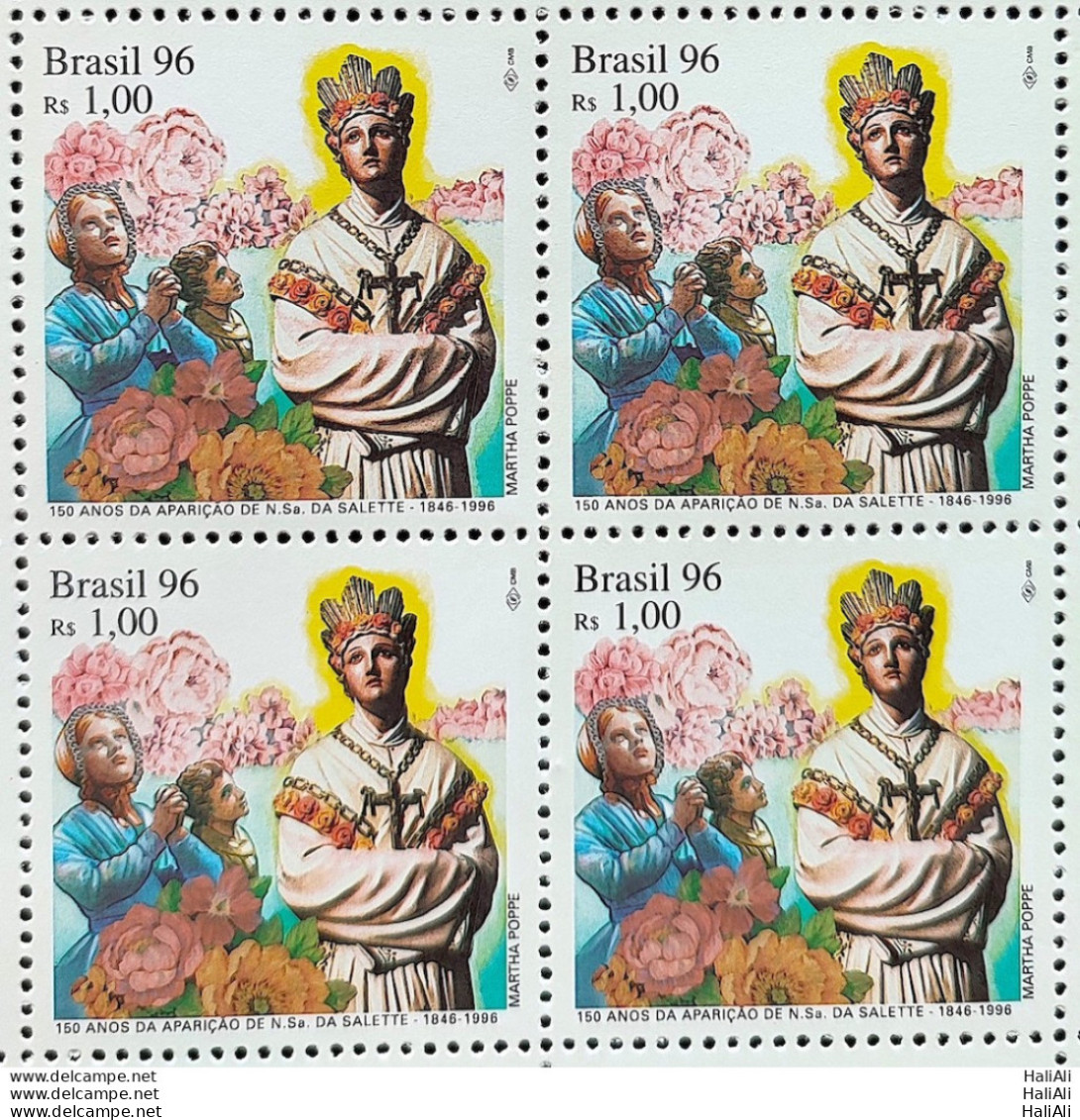 C 2010 Brazil Stamp Our Lady Of Salette Religion 1996 Block Of 4 - Nuovi