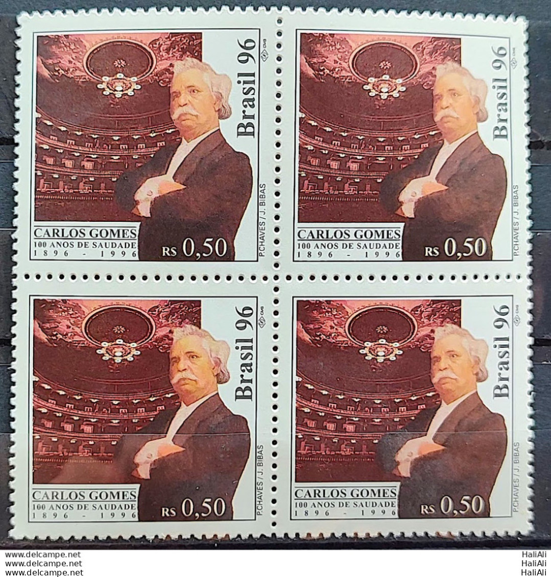 C 2006 Brazil Stamp 100 Years Carlos Gomes Music 1996 Block Of 4 - Nuovi