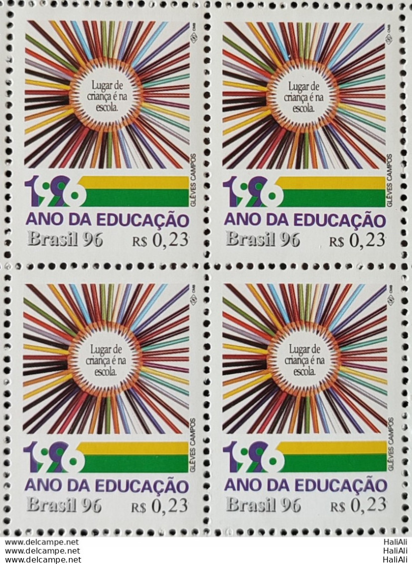 C 2004 Brazil Stamp Year Of Education 1996 Block Of 4 - Nuovi