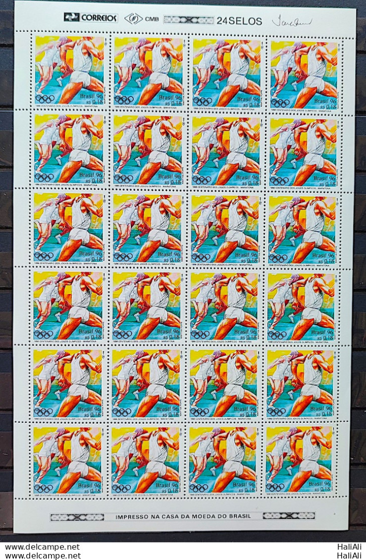 C 1996 Brazil Stamp 100 Years Olympic Games Atlanta 1996 Maratona Sheet - Neufs