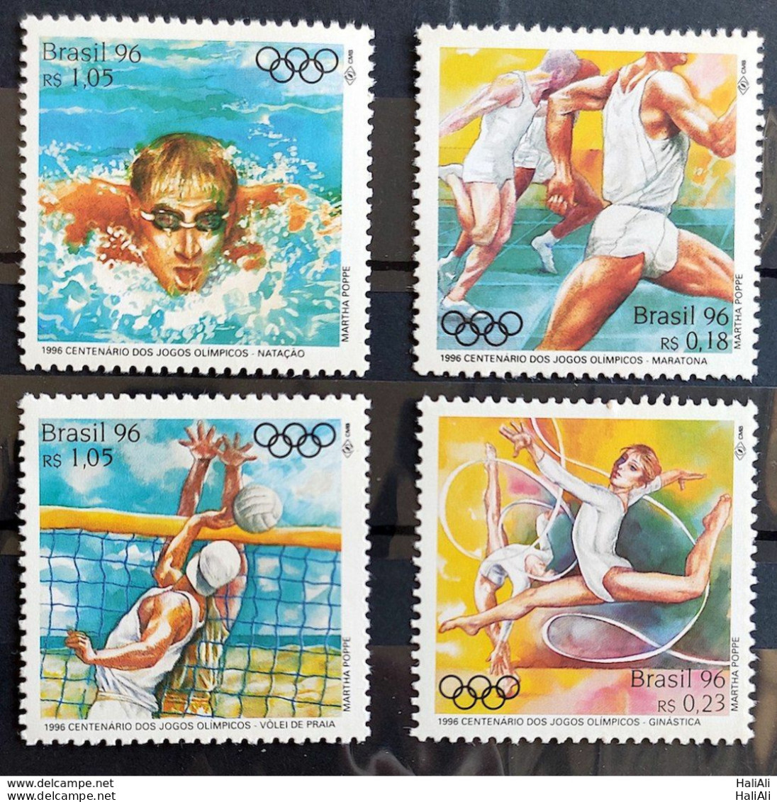 C 1996 Brazil Stamp Atlanta Olympics Swimming Volleyball Marathon Gymnastics 1996 - Nuovi