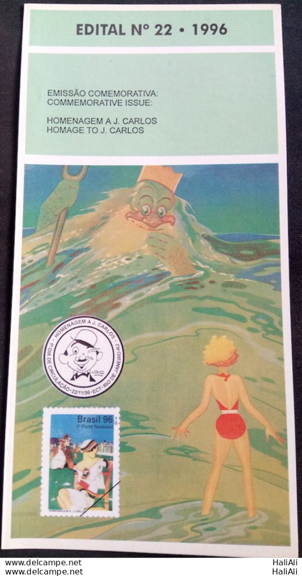 Brochure Brazil Edital 1996 22 Antonio Carlos Art Without Stamp - Storia Postale