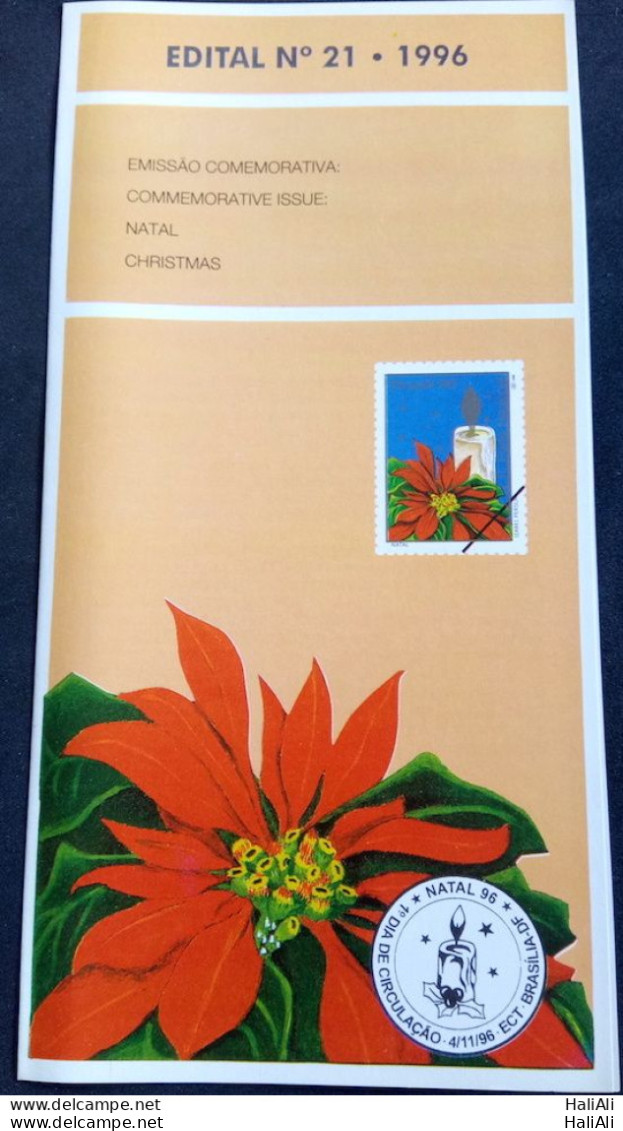 Brochure Brazil Edital 1996 21 Christmas Religion Without Stamp - Brieven En Documenten