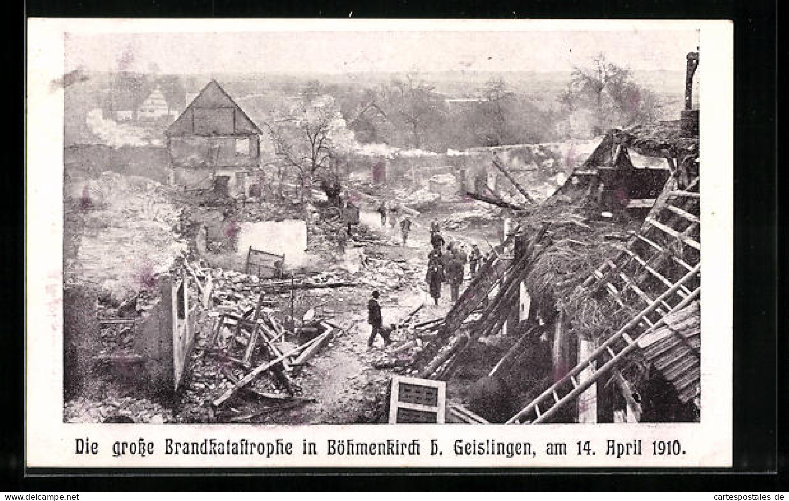 AK Böhmenkirch, Brandkatastrophe Am 14. April 1910  - Catástrofes