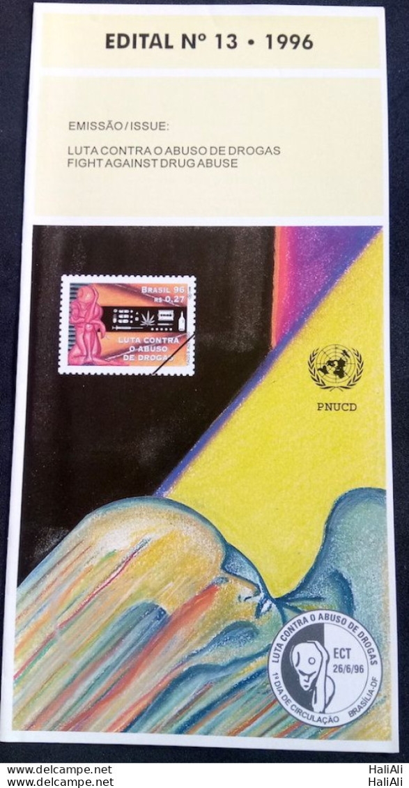 Brochure Brazil Edital 1996 13 Fight Against Drugs Health Without Stamp - Briefe U. Dokumente