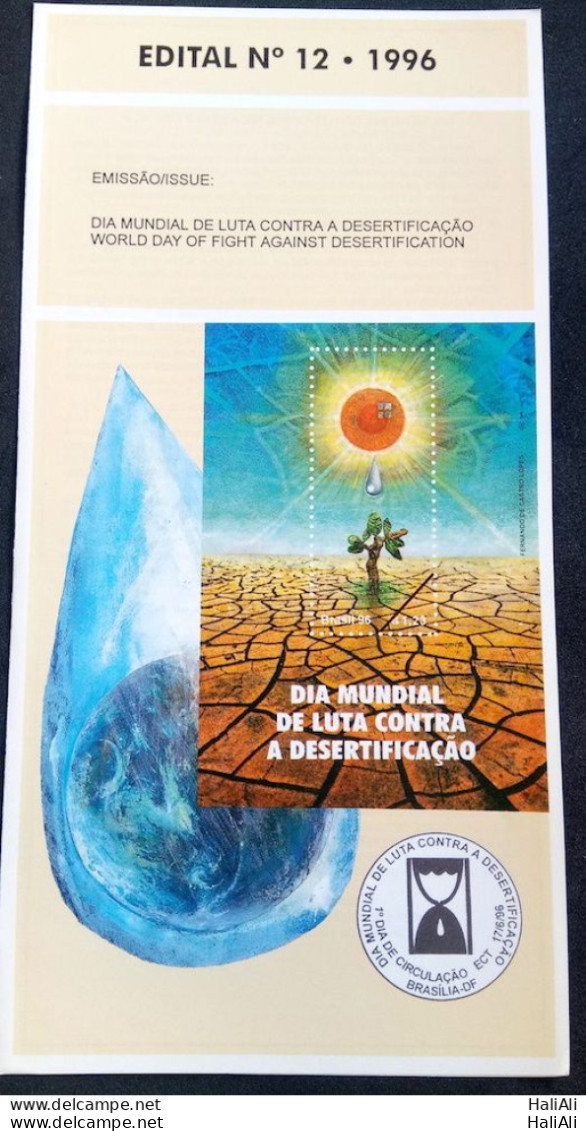 Brochure Brazil Edital 1996 12 Fight Against Desertification Environment Without Stamp - Covers & Documents