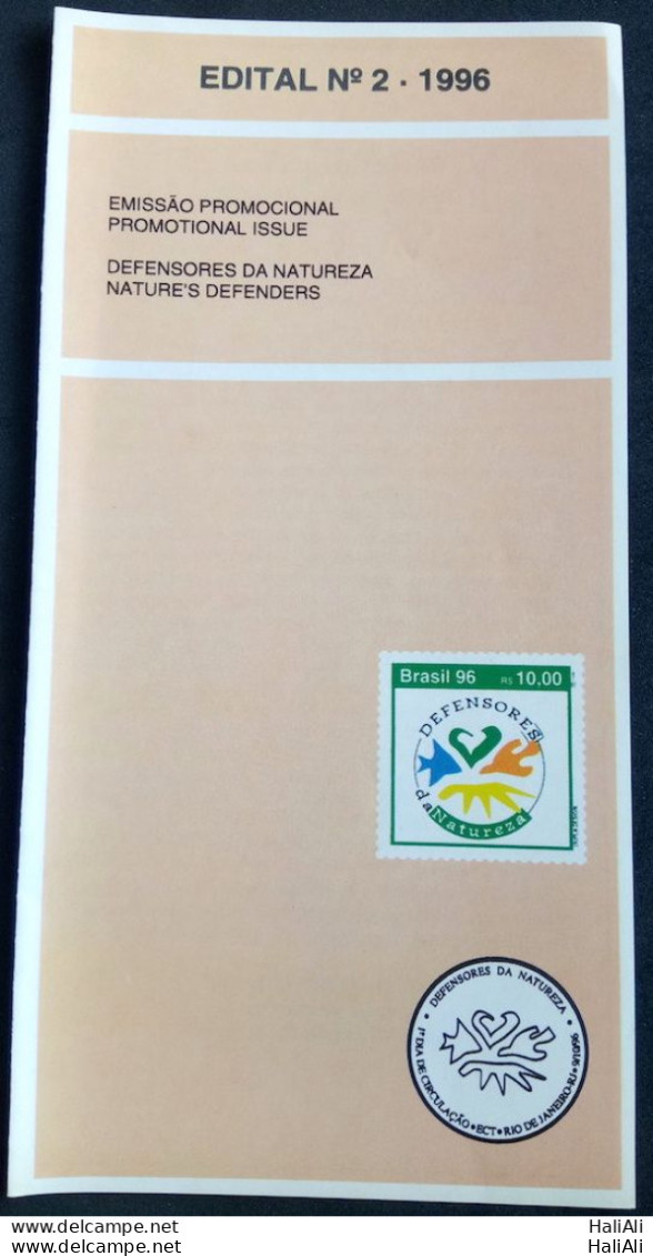 Brochure Brazil Edital 1996 02 Defenders Of Nature Without Stamp - Cartas & Documentos