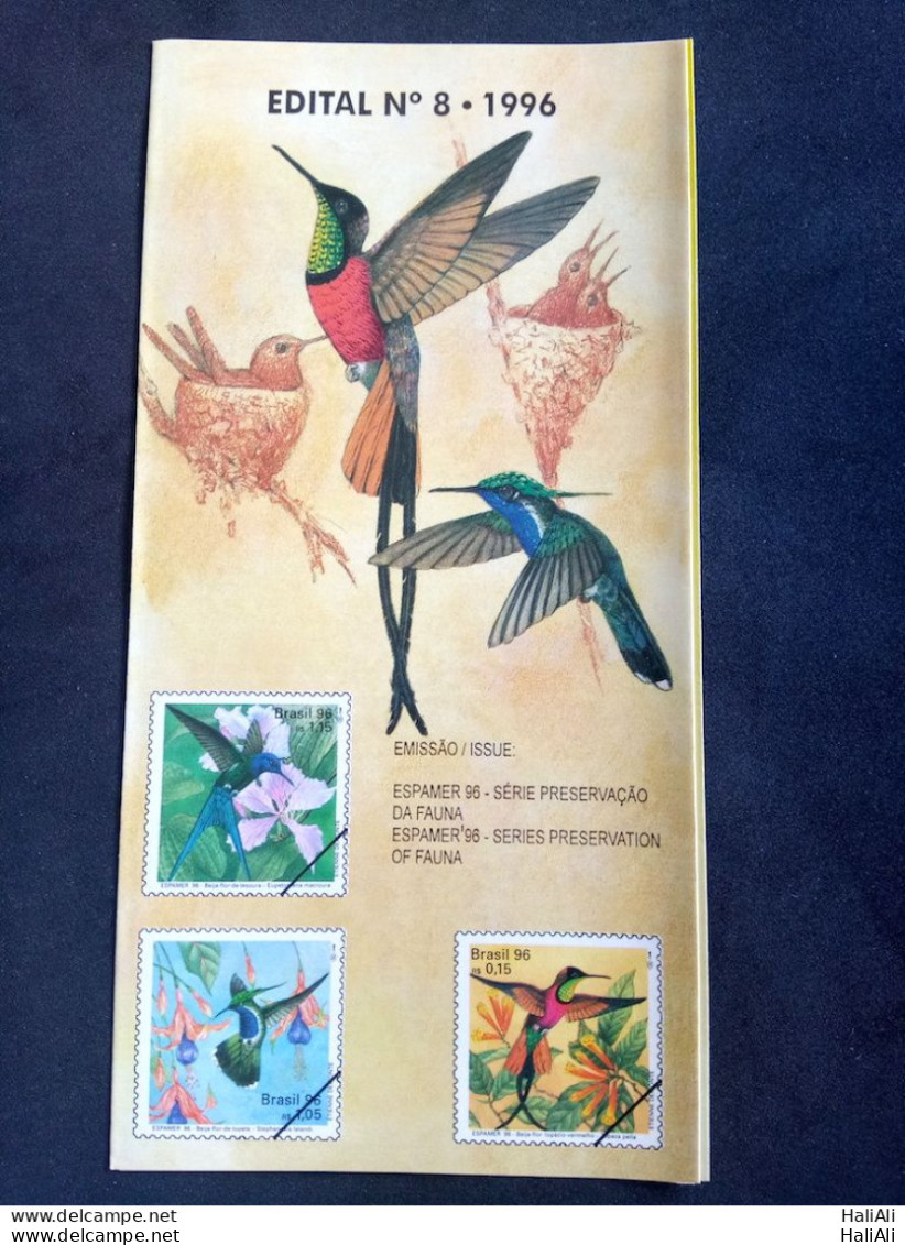 Brochure Brazil Edital 1996 08 Fauna Hummingbird Bird Without Stamp - Brieven En Documenten