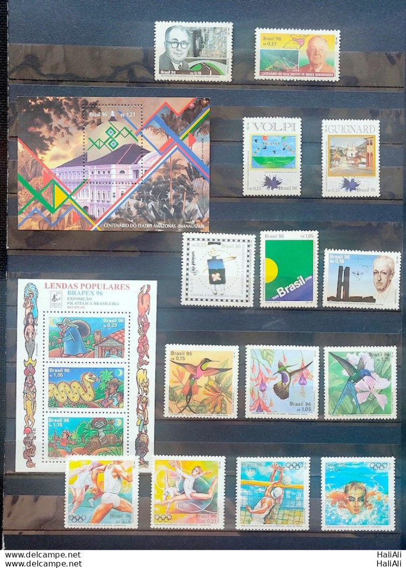 Annual Stamp Collection Yearpack Of Brazil 1996 Commemorative Only - Ongebruikt