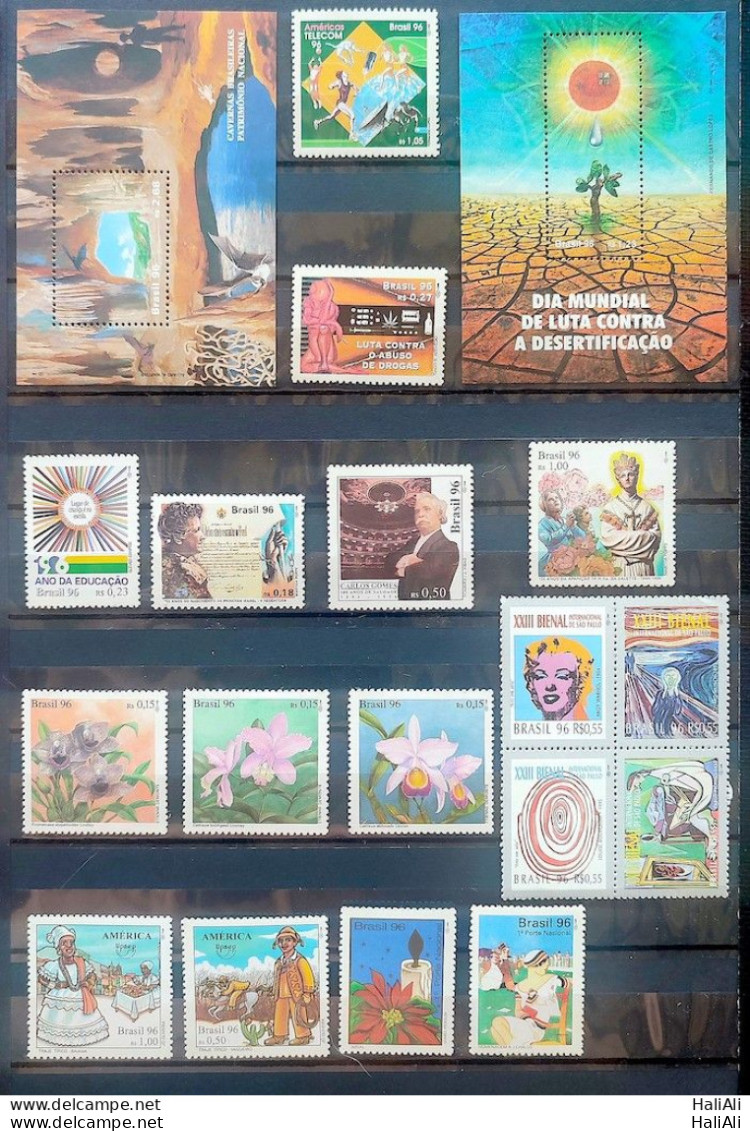 Annual Stamp Collection Yearpack Of Brazil 1996 Commemorative Only - Nuevos