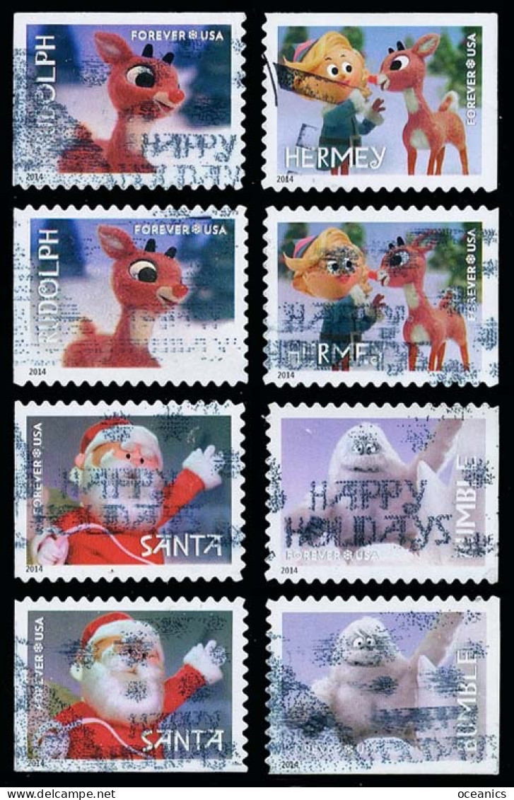 Etats-Unis / United States (Scott No.4946-49 - Noël / 2014 / Christmas) (o)  P2 + P3 - Used Stamps