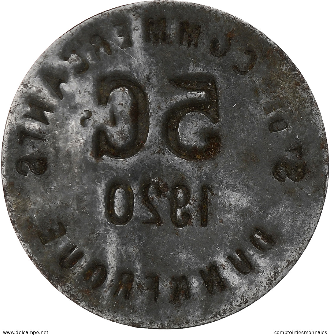 France, Société Des Commerçants - Dunkerque, 5 Centimes, 1920, TTB, Iron - Monetary / Of Necessity