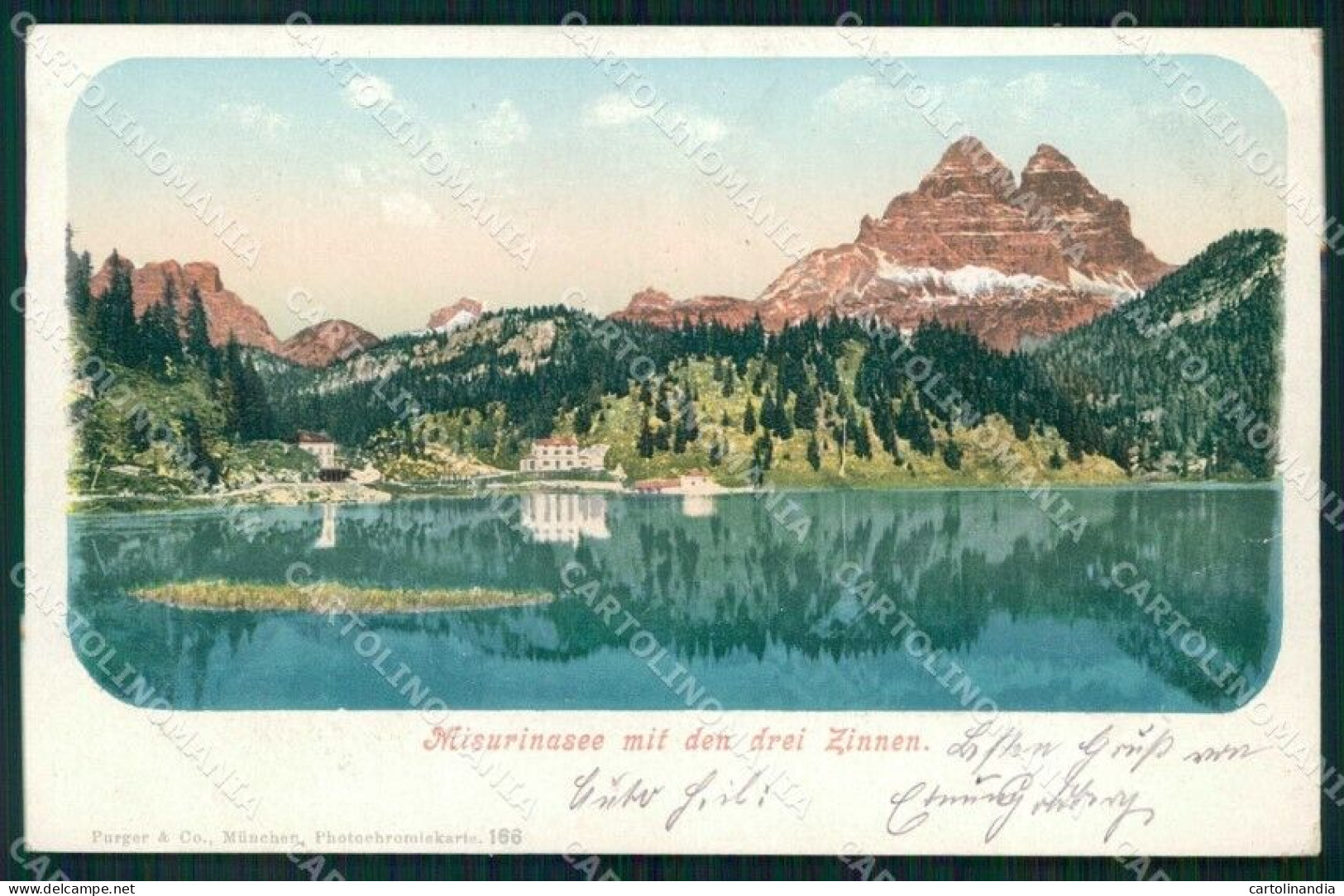 Belluno Auronzo Di Cadore Lago Di Misurina PIEGATA Cartolina RB8905 - Belluno